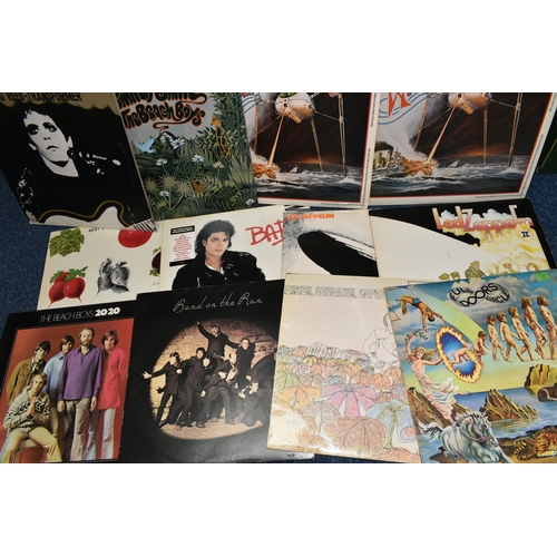 466 - FOUR BOXES AND A CASE OF RECORDS, approximately one hundred and fifty LPs to include two x Jeff Wayn... 