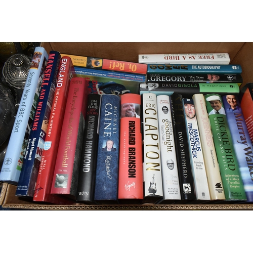 478 - THREE BOXES OF BOOKS containing approximately seventy miscellaneous titles in hardback and paperback... 