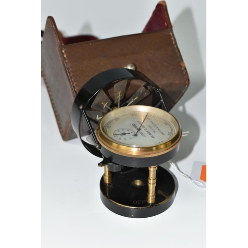 488 - A GRIFFIN & GEORGE LTD AIR METER TO 1000 FEET, no. L824, in brass and black lacquered housing, comes... 