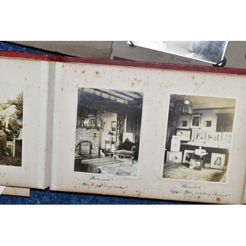 493 - EARLY TWENTIETH CENTURY EPHEMERA, one box comprising two albums of social and domestic photographs f... 