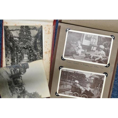 493 - EARLY TWENTIETH CENTURY EPHEMERA, one box comprising two albums of social and domestic photographs f... 