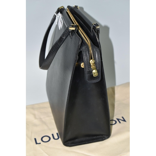 500 - A LOUIS VUITTON BLACK EPI LEATHER FIGHERI PM BAG, date code to inner zip pocket FLOO54, indicating i... 