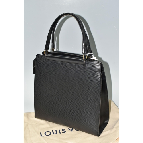 500 - A LOUIS VUITTON BLACK EPI LEATHER FIGHERI PM BAG, date code to inner zip pocket FLOO54, indicating i... 