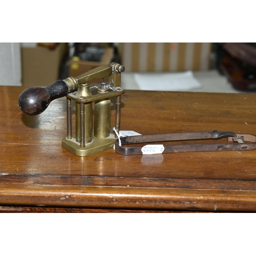 503 - A SET OF BALANCE SCALES, housed in a glazed oak case, approximate height of case 52cm, together with... 