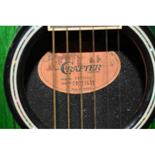 510 - A CRAFTER ELECTRO-ACOUSTIC SIX STRING GUITAR, model no. FX550EQ, serial no. 04048631, made in Korea