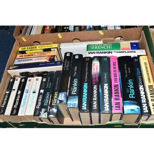 528 - FIVE BOXES OF BOOKS containing over 120 miscellaneous titles in hardback and paperback formats, subj... 