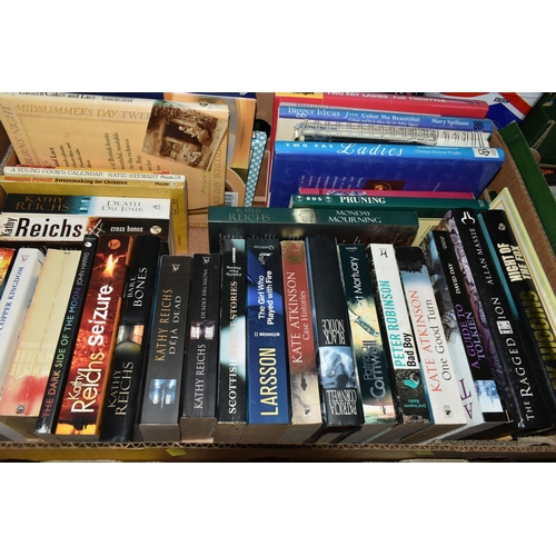 528 - FIVE BOXES OF BOOKS containing over 120 miscellaneous titles in hardback and paperback formats, subj... 