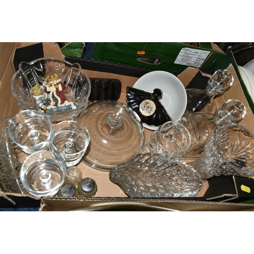 531 - FIVE BOXES OF CERAMICS AND GLASSWARE, to include a ceramic Irish Mist (Irelands Legendary Liqueur) c... 