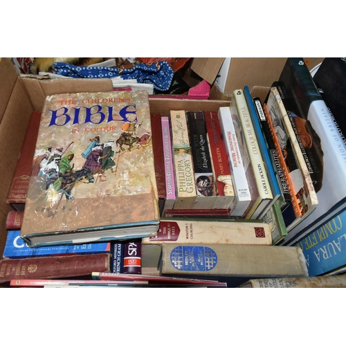 534 - FIVE BOXES OF BOOKS & EPHEMERA to include approximately 110 miscellaneous book titles in hardback an... 