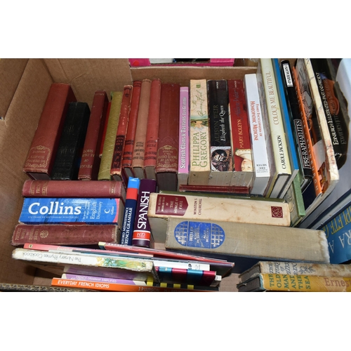 534 - FIVE BOXES OF BOOKS & EPHEMERA to include approximately 110 miscellaneous book titles in hardback an... 