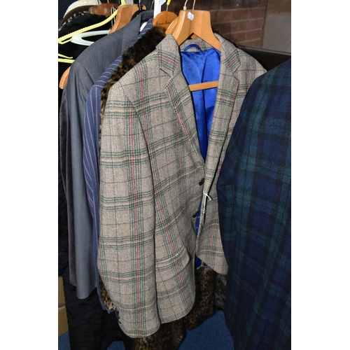 546 - A GROUP OF MEN'S JACKETS AND A LADIES' MODERN FAUX FUR, comprising a Spitalfields Clothing Company t... 