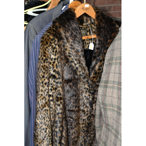 546 - A GROUP OF MEN'S JACKETS AND A LADIES' MODERN FAUX FUR, comprising a Spitalfields Clothing Company t... 