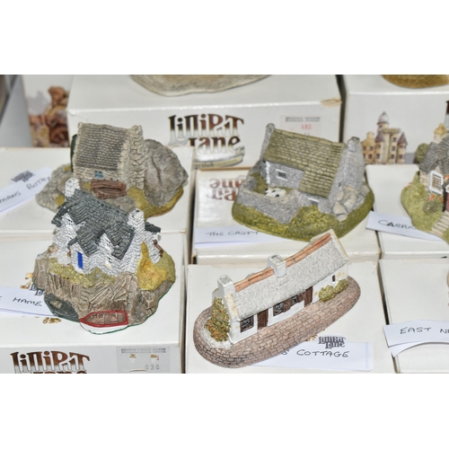 559 - FIFTEEN BOXED LILLIPUT LANE SCULPTURES FROM SCOTTISH COLLECTION, comprising Eilean Donan Castle (dee... 