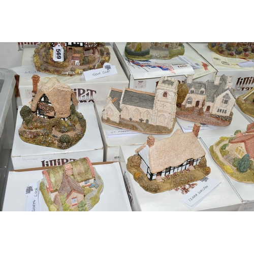 569 - THIRTY ONE BOXED LILLIPUT LANE SCULPTURES FROM THE MIDLANDS COLLECTION, comprising Tudor Court (deed... 