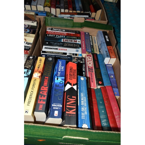 580 - FIVE BOXES OF BOOKS AND MAGAZINES containing approximately 170 miscellaneous book titles in hardback... 