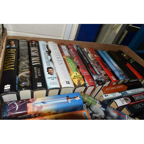 580 - FIVE BOXES OF BOOKS AND MAGAZINES containing approximately 170 miscellaneous book titles in hardback... 