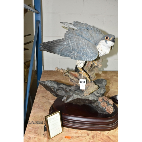 593 - A ROYAL MINT CLASSICS/COUNTRY ARTISTS 'PEREGRINE FALCON' SCULPTURE, a limited edition resin sculptur... 