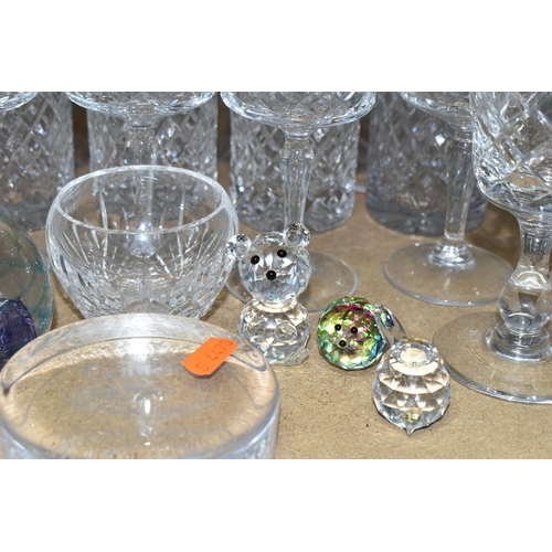 594 - A QUANTITY OF CUT CRYSTAL AND OTHER GLASSWARES, over eighty pieces to include at least ten sets of d... 