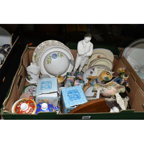 608 - SIX BOXES OF ASSORTED DINNER AND TEA WARES ETC, to include Johnson Brothers 'Pareek' dinner wares, T... 