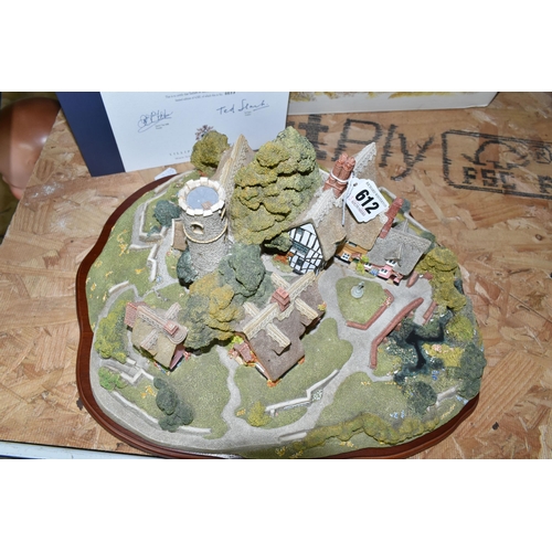 612 - A LARGE BOXED LIMITED EDITION LILLIPUT LANE SCULPTURE, Saxham St Edmunds, no 0633/4500, with plinth,... 