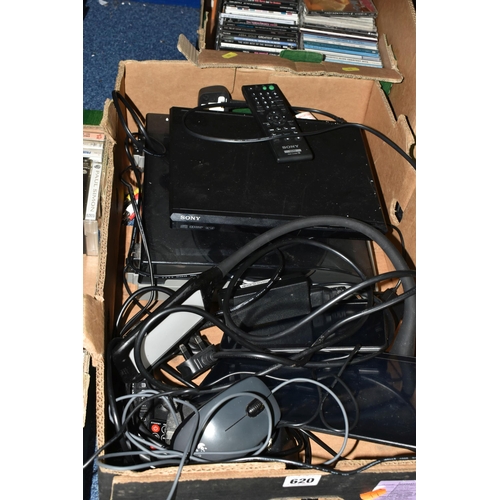 620 - ELECTRICAL ITEMS AND PRE-RECORDED MUSIC, to include an Acer Windows 7 laptop computer, Sony DVD play... 