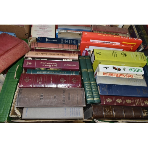 644 - SIX BOXES OF BOOKS, approximately one hundred and fifty books to include antiquarian and vintage tit... 