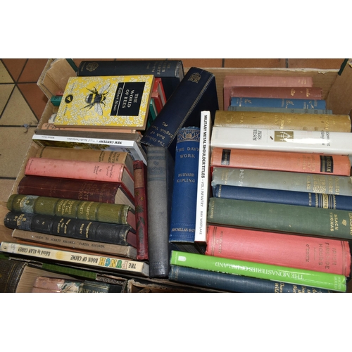 644 - SIX BOXES OF BOOKS, approximately one hundred and fifty books to include antiquarian and vintage tit... 