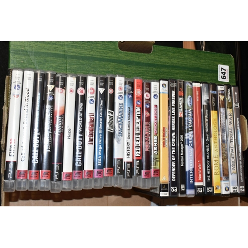 647 - PS3 CONSOLE AND GAMES, includes some PC titles, PS3 games include FIFA 10, Call Of Duty 4 Modern War... 