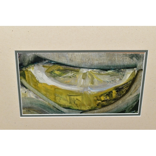 667 - TIMOTHY SHELLEY (20TH CENTURY) LEMON SLICE, an abstract study of a slice of lemon, signed and dated ... 