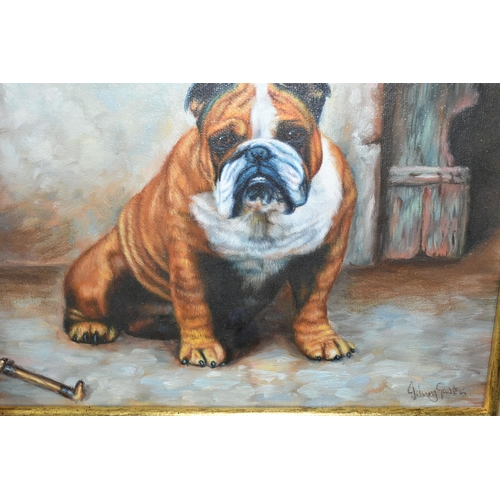 670 - JOHNNY GASTON (BRITISH 1955) TWO PORTRAITS OF DOGS, comprising 'Nancy' a study of a Bulldog, signed ... 