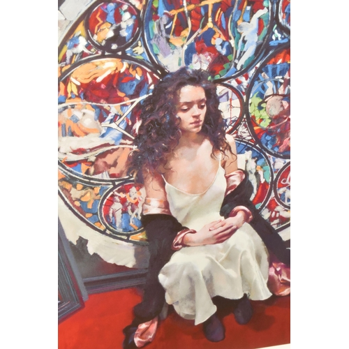 677 - ROBERT LENKIEWICZ (BRITISH 1941-2002) 'ANNA NAVAS IN FRONT OF THE LAST JUDGEMENT MURAL, ST ANTHONY T... 