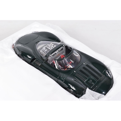 33 - A BOXED AUTOART JAGUAR XJ 13 1:18 SCALE MODEL, numbered 73541, in green, model appears brand new ins... 