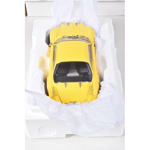 36 - A BOXED KYOSHO ALPINE RENAULT A110 1600S 1:18 SCALE MODEL, numbered 08484Y, in yellow, appears brand... 