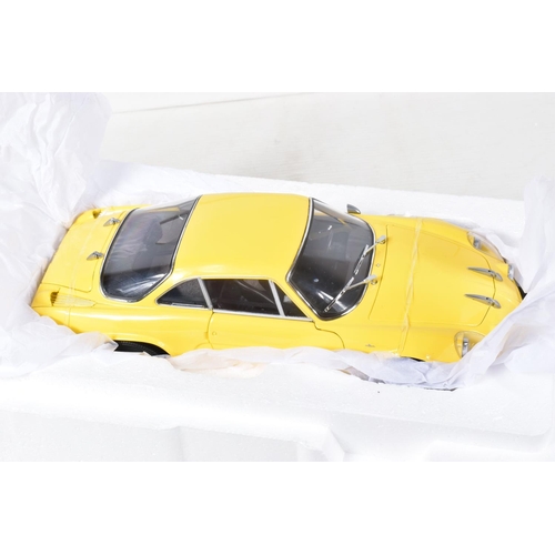 36 - A BOXED KYOSHO ALPINE RENAULT A110 1600S 1:18 SCALE MODEL, numbered 08484Y, in yellow, appears brand... 