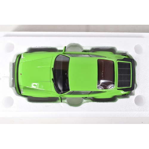 37 - A LIMITED EDITION BOXED GT SPIRIT PORSCHE CARRERA 911 3.2 1:18 SCALE MODEL, numbered GT740, in lime ... 