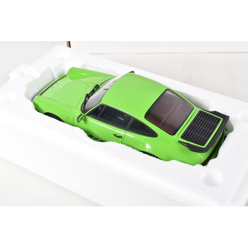 37 - A LIMITED EDITION BOXED GT SPIRIT PORSCHE CARRERA 911 3.2 1:18 SCALE MODEL, numbered GT740, in lime ... 