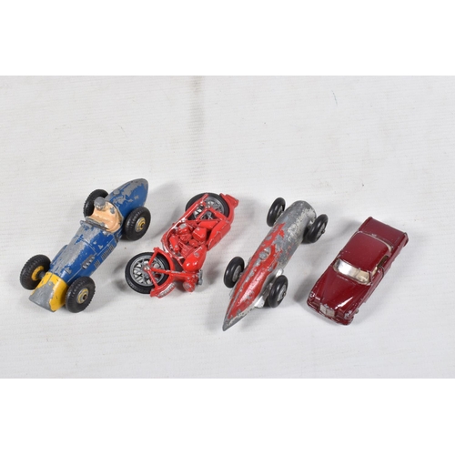 40 - A QUANTITY OF UNBOXED AND ASSORTED PLAYWORN DIECAST AND PLASTIC VEHICLES, to include Dinky Toys Rile... 