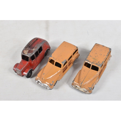 40 - A QUANTITY OF UNBOXED AND ASSORTED PLAYWORN DIECAST AND PLASTIC VEHICLES, to include Dinky Toys Rile... 