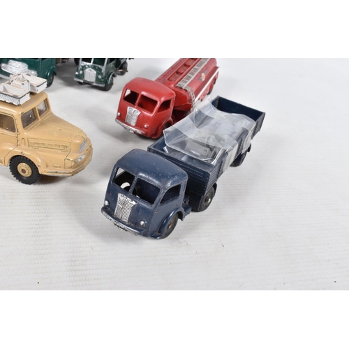 42 - A QUANTITY OF UNBOXED AND ASSORTED PLAYWORN FRENCH DINKY TOYS LORRIES AND TRUCKS, to include Panhard... 