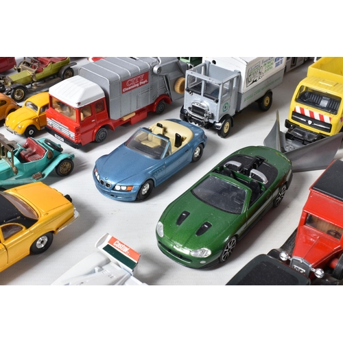 52 - A QUANTITY OF UNBOXED AND ASSORTED PLAYWORN DIECAST VEHICLES, to include a Metosul Leyland Atlantean... 