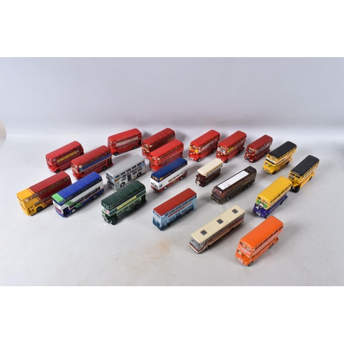 52 - A QUANTITY OF UNBOXED AND ASSORTED PLAYWORN DIECAST VEHICLES, to include a Metosul Leyland Atlantean... 