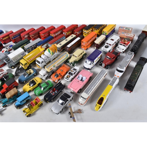 52 - A QUANTITY OF UNBOXED AND ASSORTED PLAYWORN DIECAST VEHICLES, to include a Metosul Leyland Atlantean... 