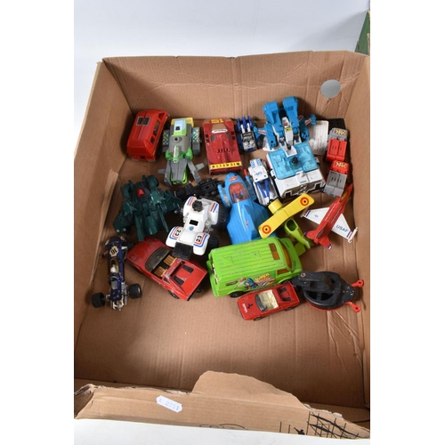 59 - A QUANTITY OF UNBOXED AND ASSORTED PLAYWORN DIECAST VEHICLES, including a quantity of assorted Match... 