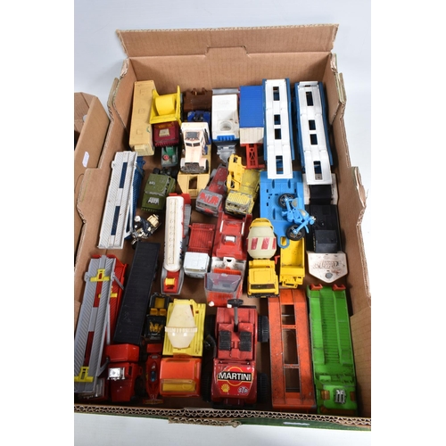 59 - A QUANTITY OF UNBOXED AND ASSORTED PLAYWORN DIECAST VEHICLES, including a quantity of assorted Match... 