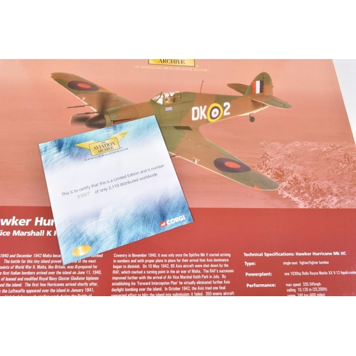 61 - TWO BOXED LIMITED EDITION CORGI AVIATION ARCHIVE MODEL DIE CAST AIRCRAFTS,  the first is a World War... 