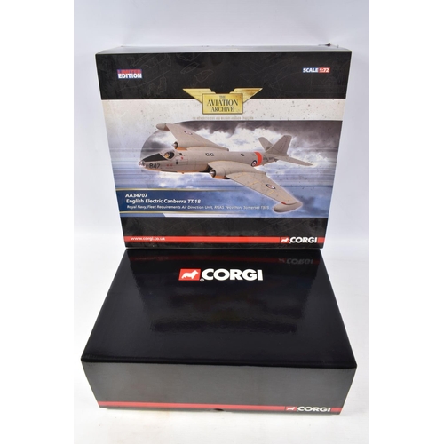 63 - TWO BOXED CORGI AVIATION ARCHIVE MODEL DIECAST AIRCRAFTS, the first is a limited edition English Ele... 