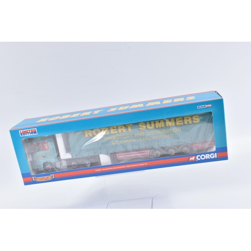 75 - THREE CORGI LIMITED EDITION 1:50 SCALE MODEL TRANSPORT TRUCKS, the first is a Ken Abram LTD Foden Ap... 