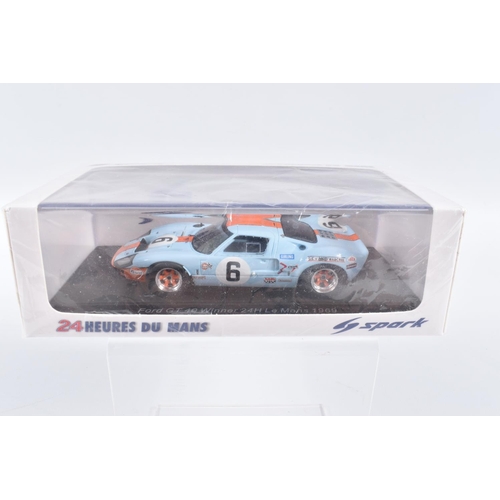 78 - FIVE BOXED SPARK MODELS MINIMAX VEHICLES, to include an E.Helary-C. Bouchut - G. Brabham Peugeot 905... 