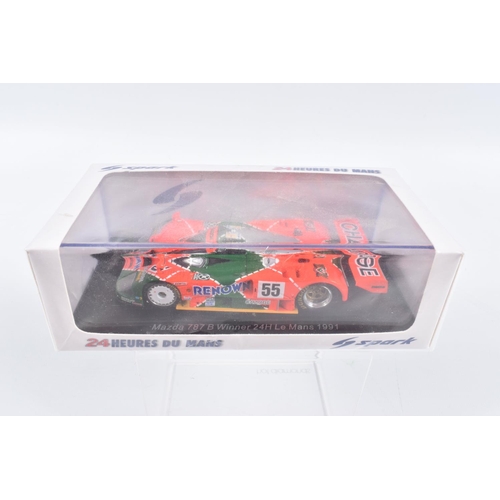 78 - FIVE BOXED SPARK MODELS MINIMAX VEHICLES, to include an E.Helary-C. Bouchut - G. Brabham Peugeot 905... 