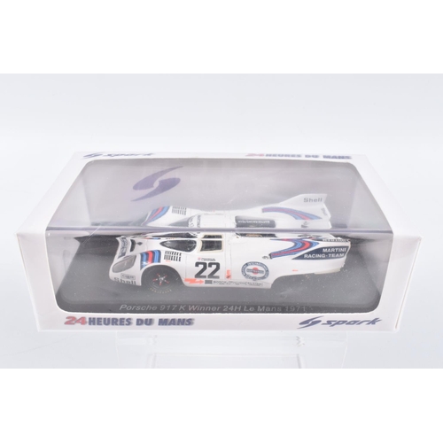 78 - FIVE BOXED SPARK MODELS MINIMAX VEHICLES, to include an E.Helary-C. Bouchut - G. Brabham Peugeot 905... 